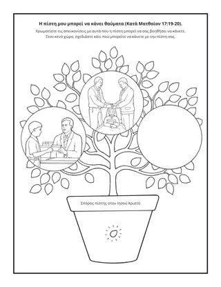 σελίδα δραστηριότητας: η πίστη μας μπορεί να κάνει θαύματα