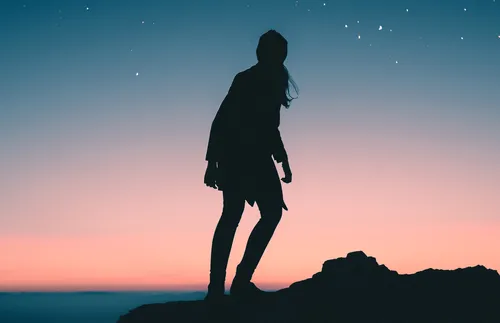 silhouette of girl