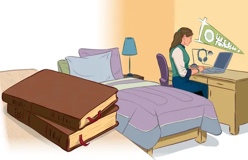 woman sitting at a desk