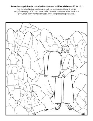 Stránka s aktivitami pre Primárky: Boh mi dáva prikázania, pretože chce, aby som bol šťastný
