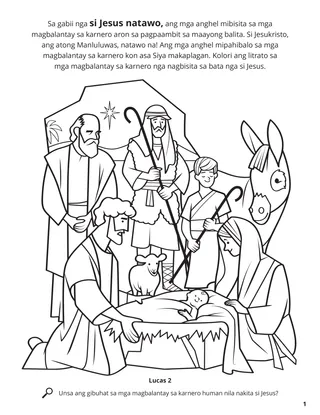 Jesus’s Birth coloring page