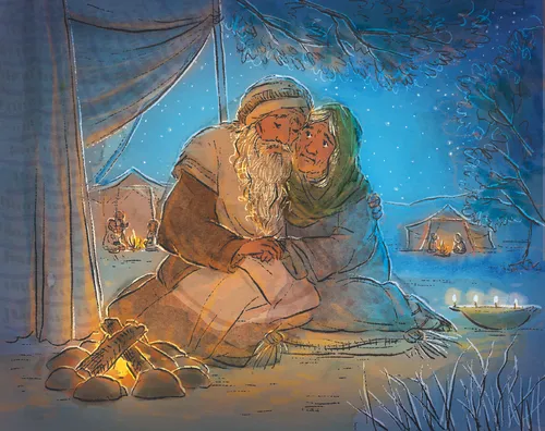 Abraham and Sarah looking sad