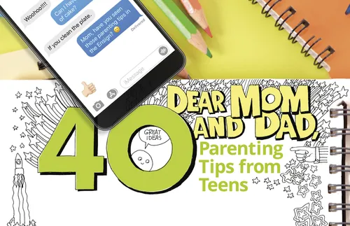 article title with images of cell phone, pencils and notebook