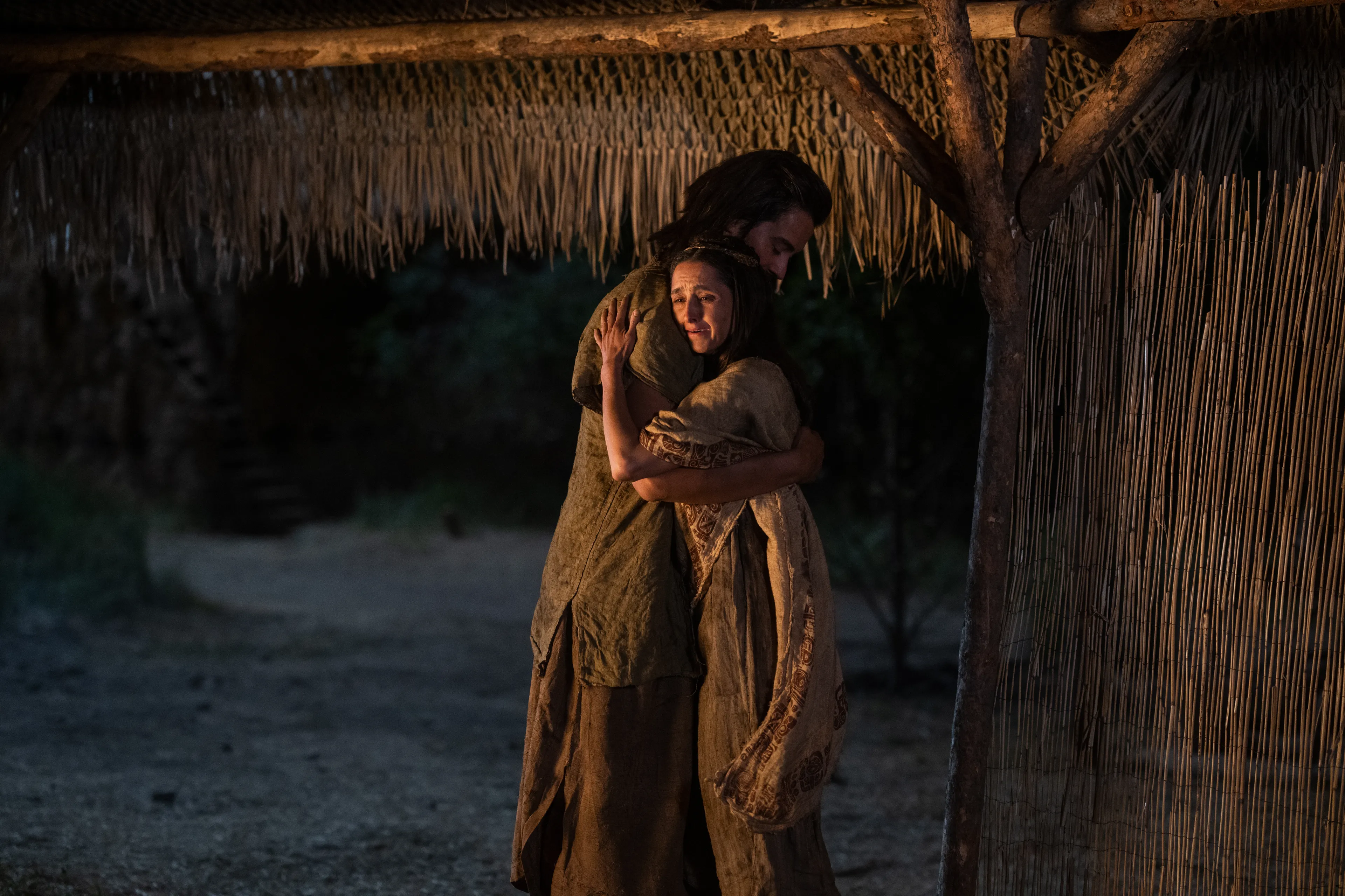 After receiving an answer from the Lord, Alma comforts his wife during their afflictions.