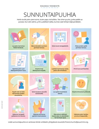 Tehtävätaulu kuvituksineen