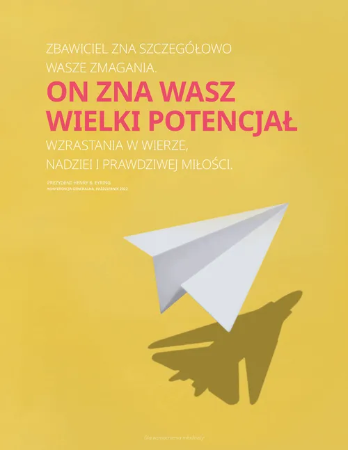 Plakat z cytatem z wypowiedzi Prez. Eyringa