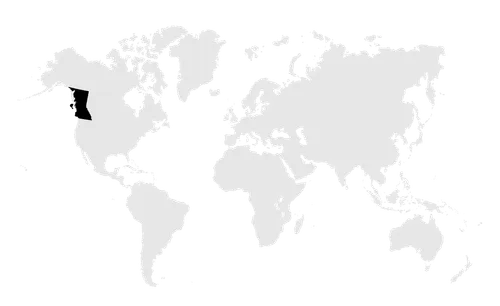 world map showing British Columbia