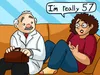illustration of woman telling doctor her age
