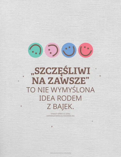 Plakat z cytatem z wypowiedzi Starszego Gonga