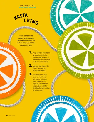 färgade papperstallrikar och rep