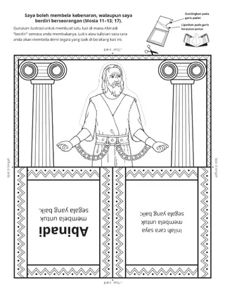 halaman aktiviti: Abinadi berdiri untuk kebenaran