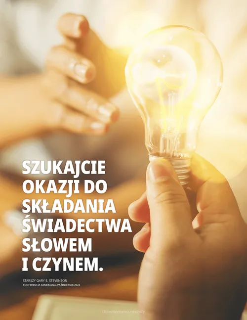 Plakat z cytatem z wypowiedzi Starszego Stevensona