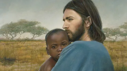 Christ holding child