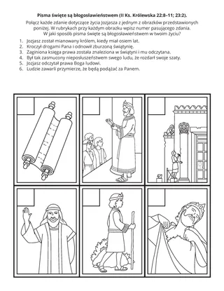 strona z zadaniami: Pisma święte są błogosławieństwem