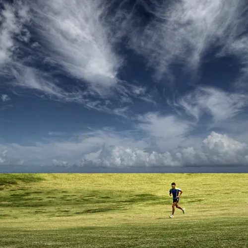 young man running