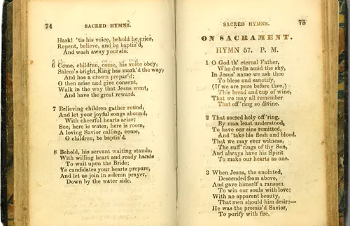 Page from Emma Smith’s hymnbook