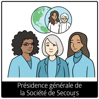 pictogramme de l’Évangile pour « Présidence générale de la Société de Secours »
