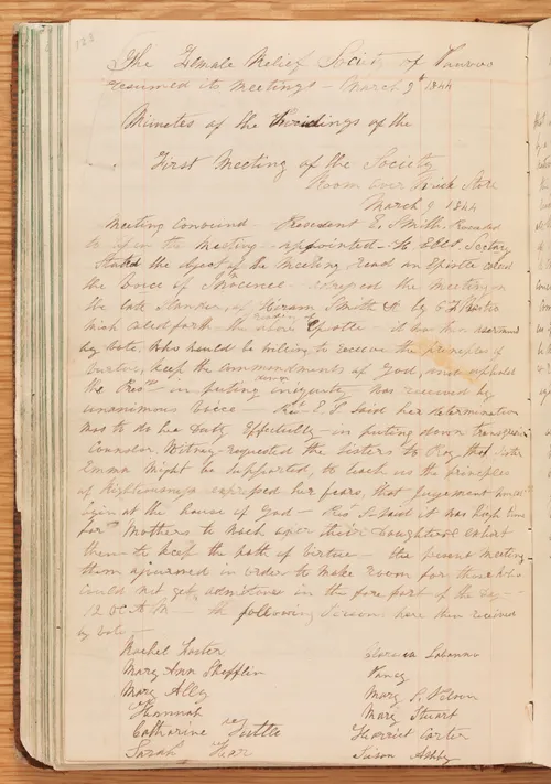 Relief Society Meeting Minutes, March 9, 1844
