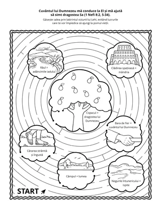 Pagină cu activități: Visul lui Lehi.