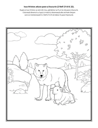 Pagină cu activități: Isus Hristos aduce pace și bucurie.