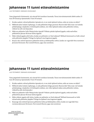 Preparing a Lesson for John 11