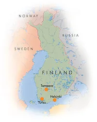 map of Finland