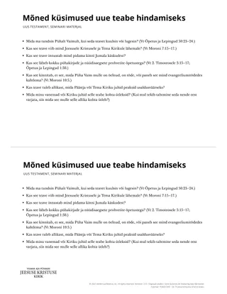 Evaluation questions for new information.