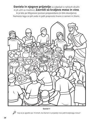 Daniel and His Friends coloring page