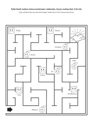 toimintasivu: Pyhä Henki auttaa minua tuntemaan rakkautta