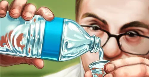 young man pouring water