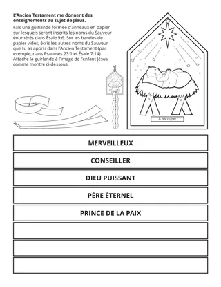 page d’activité : l’Ancien Testament me parle de Jésus