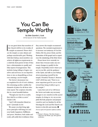 You Can Be Temple Worthy