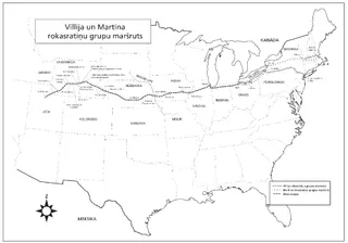 kartes, rokas ratiņu maršruts
