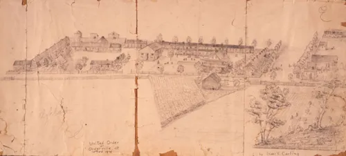 An 1875 sketch of Orderville, Utah