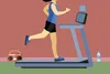 woman running on treadmill