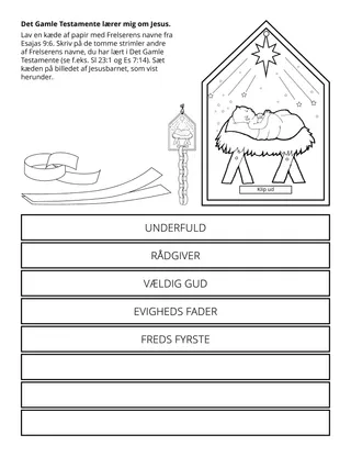 Primary aktivitetsside: Det Gamle Testamente lærer mig om Jesus