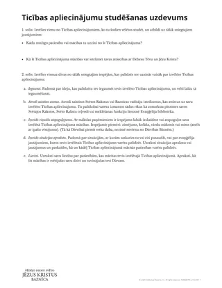 Ticības apliecinājumu studēšanas uzdevums