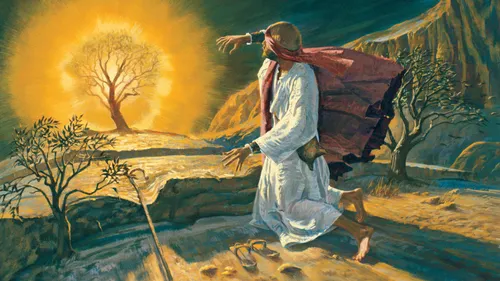 Moses and a burning bush