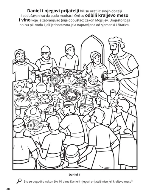 Daniel and His Friends coloring page