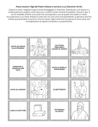 pagina delle attività: Posso aiutare i figli del Padre Celeste a tornare a Lui