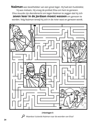 Elisha and Naaman coloring page