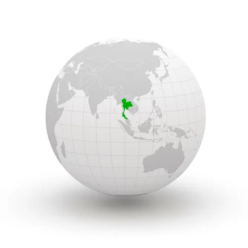 map with area of Thailand highlighted