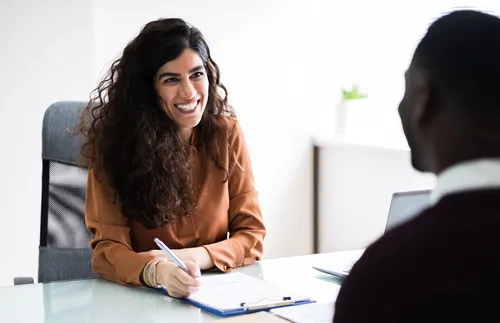 man in job interview