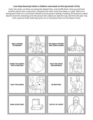 Primary activity page: I can help Heavenly Father’s children come back to him