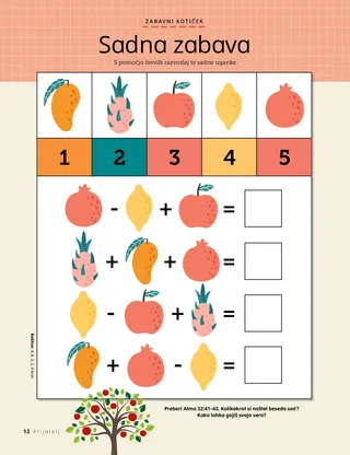 math game with fruit