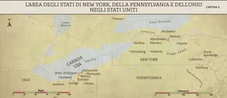 Cartina 5: L’area degli Stati di New York, della Pennsylvania e dell’Ohio negli Stati Uniti