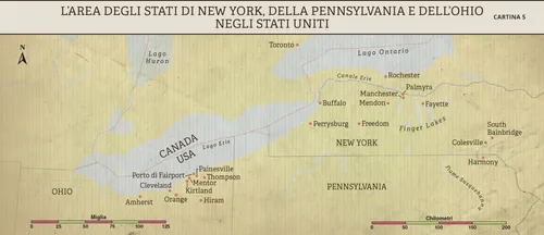 Cartina 5: L’area degli stati di New York, della Pennsylvania e dell’Ohio negli Stati Uniti