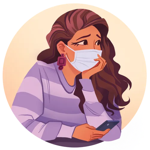 young woman wearing mask