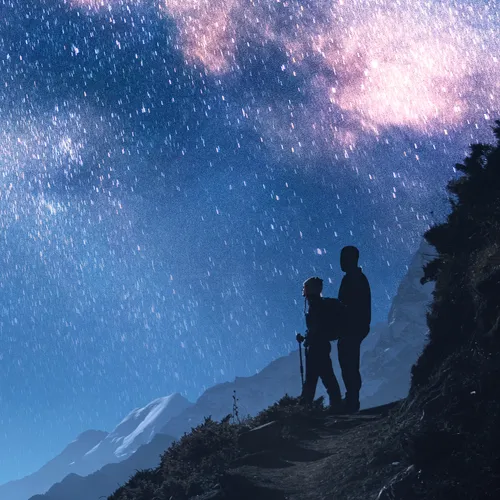 night sky in the mountains