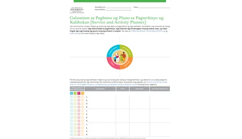 galamiton sa paghimo og plano sa pagserbisyo ug kalihokan